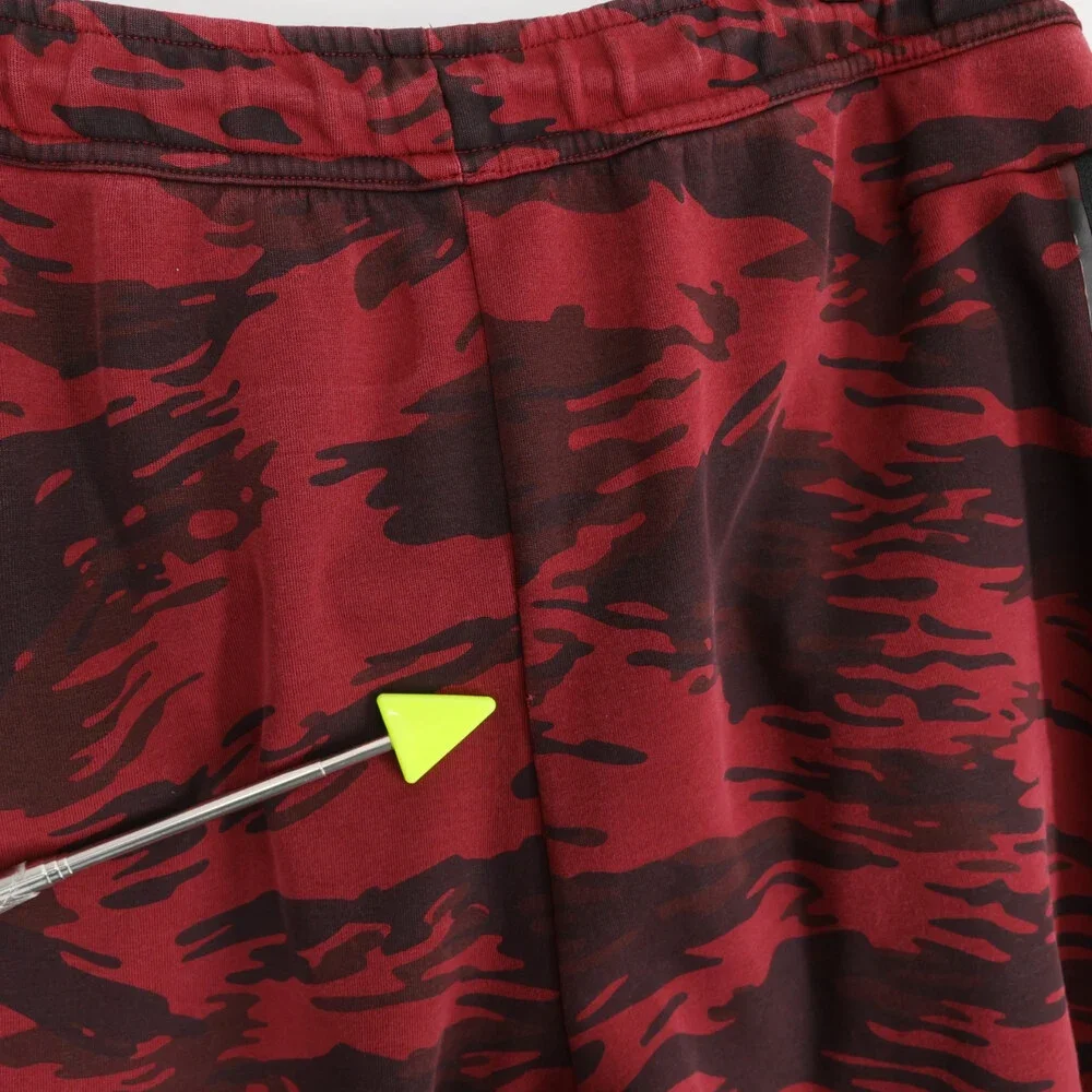 Nike Tech Fleece Joggers Mens 2XL Red Camo Drawstring Tapered Activewear